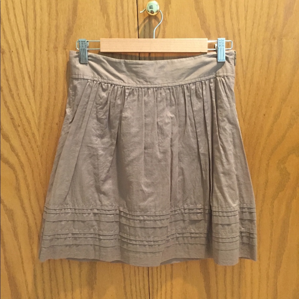 Taupe pintuck skirt
